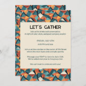 Mid-Century Geometric Teal & Orange | Custom Kaart (Voorkant / Achterkant)