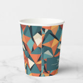 Mid-Century Geometric Teal & Orange | Custom Papieren Bekers (Rechts)