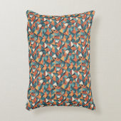 Mid-Century Geometric Teal & Orange Pattern Accent Kussen (Voorkant(Verticaal))