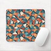 Mid-Century Geometric Teal & Orange Pattern Muismat (Met muis)