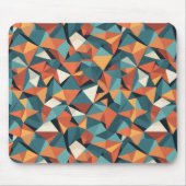 Mid-Century Geometric Teal & Orange Pattern Muismat (Voorkant)