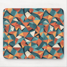 Mid-Century Geometric Teal & Orange Pattern Muismat