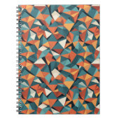 Mid-Century Geometric Teal & Orange Pattern Notitieboek (Voorkant)