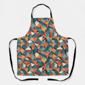 Mid-Century Geometric Teal & Orange Pattern Schort (Voorkant)