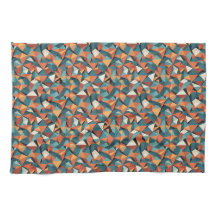 Mid-Century Geometric Teal & Orange Pattern