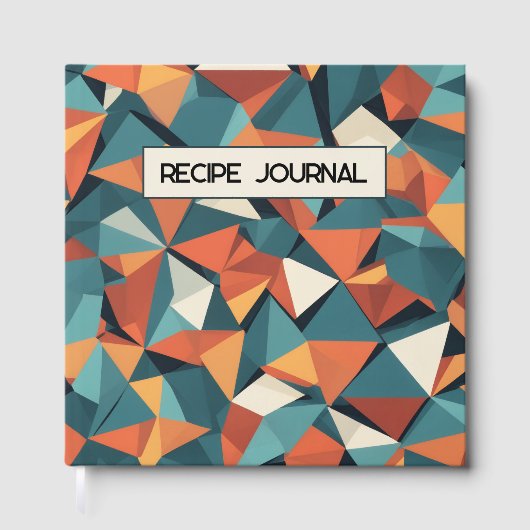 Mid-Century Geometric Teal & Orange | Recipe Book Gastenboek (Voorkant)