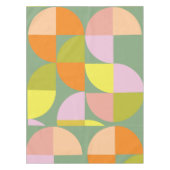 Mid Century geometrisch ontwerp groen geel roze Tafelkleed (Voorkant)