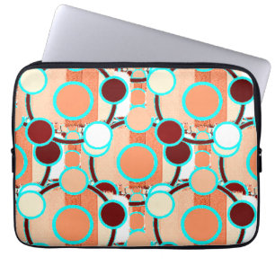 mid-century geometrisch patroon laptop sleeve
