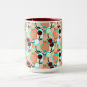 mid-century geometrisch patroon mok (Midden)