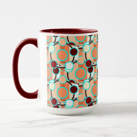 mid-century geometrisch patroon mok (Links)