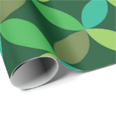 Mid Century geometrische groene cirkels patroon Cadeaupapier (Rol Hoek)
