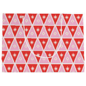Mid-century geometrische roze en rood groot cadeauzakje (Achterkant)