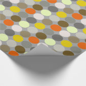 Mid-Century Giant Dots, Gray, Gold and Orange Cadeaupapier (Hoek)
