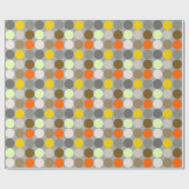 Mid-Century Giant Dots, Gray, Gold and Orange Cadeaupapier (Vlak)