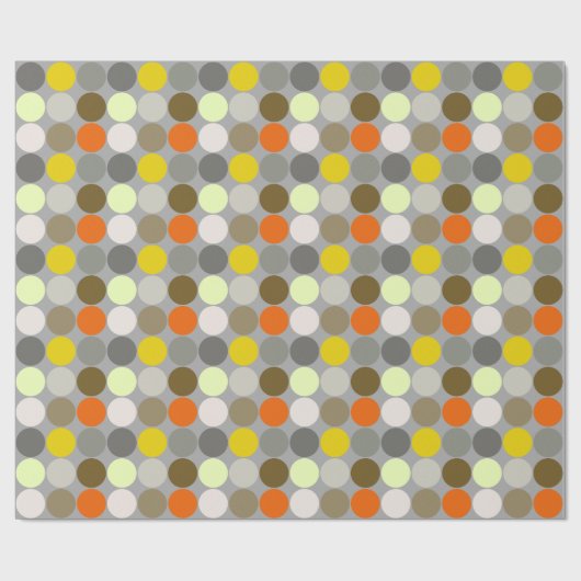 Mid-Century Giant Dots, Gray, Gold and Orange Cadeaupapier (Vlak)