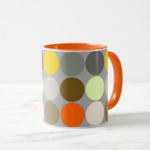 Mid-Century Giant Dots, Gray, Gold and Orange Mok