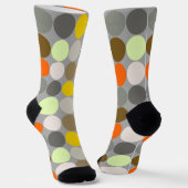 Mid-Century Giant Dots, Gray, Gold and Orange Sokken (Gebogen)