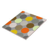 Mid-Century Giant Dots, Gray, Gold and Orange Tegeltje (Zijkant)