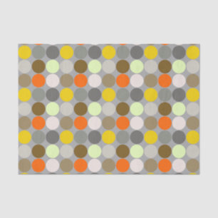 Mid-Century Giant Dots, Gray, Gold and Orange Tissuepapier