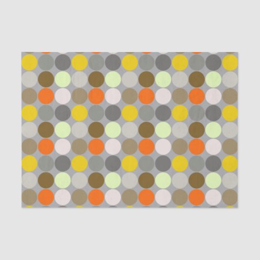 Mid-Century Giant Dots, Gray, Gold and Orange Tissuepapier (Voorkant)