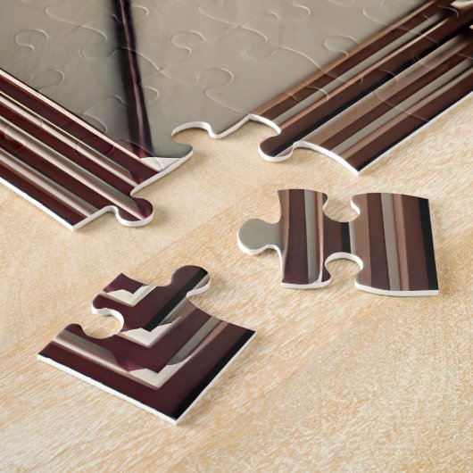 Mid Century Glas in lood 2 Olive Martini Legpuzzel (Zijkant)