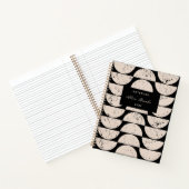 Mid Century Grunge Circles & Script Naam Notitieboek (Binnen)