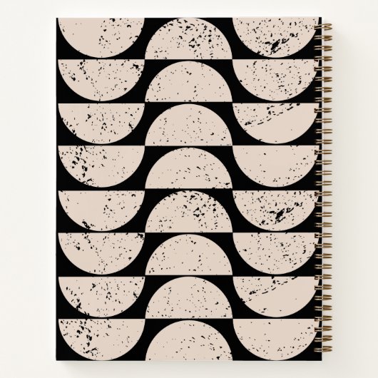 Mid Century Grunge Circles & Script Naam Notitieboek (Achterkant)