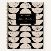 Mid Century Grunge Circles & Script Naam Notitieboek (Voorkant)