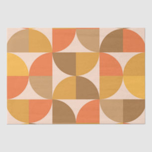 Mid Century Half Circles in sinaasappel bruin ambe Tissuepapier