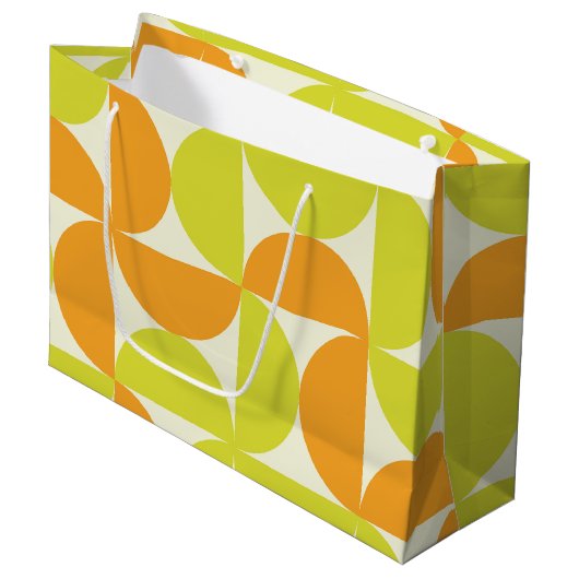 Mid Century Half Circles Orange and Yellow  Groot Cadeauzakje (Voorkant Gekanteld)