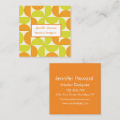 Mid Century Half Circles Orange and Yellow Vierkante Visitekaartje (Voorkant / Achterkant)