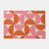 Mid Century Half Circles Roze en Sinaasappel Deurmat (Voorkant)