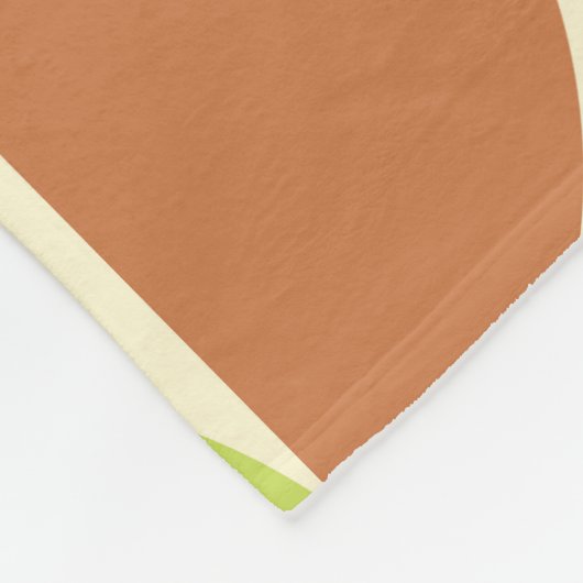 Mid Century Half Circles Sinaasappel bruin groen Fleece Deken (Hoek)