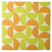 Mid Century Half Circles Sinaasappel en Lime groen Tegeltje (Voorkant)