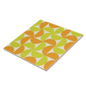 Mid Century Half Circles Sinaasappel en Lime groen Tegeltje (Zijkant)