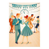 Mid Century Happy New Year The Martini Dance Foto Afdruk (Voorkant)