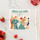 Mid Century Happy New Year The Martini Dance Servet (Insitu)