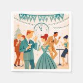 Mid Century Happy New Year The Martini Dance Servet (Voorkant)