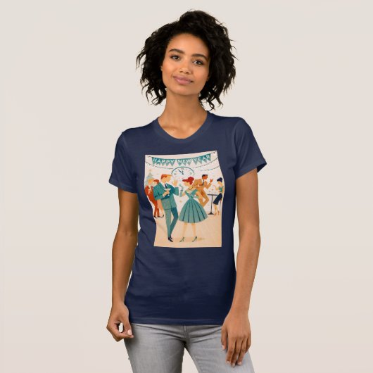 Mid Century Happy New Year The Martini Dance T-shirt (Voorkant volledig)