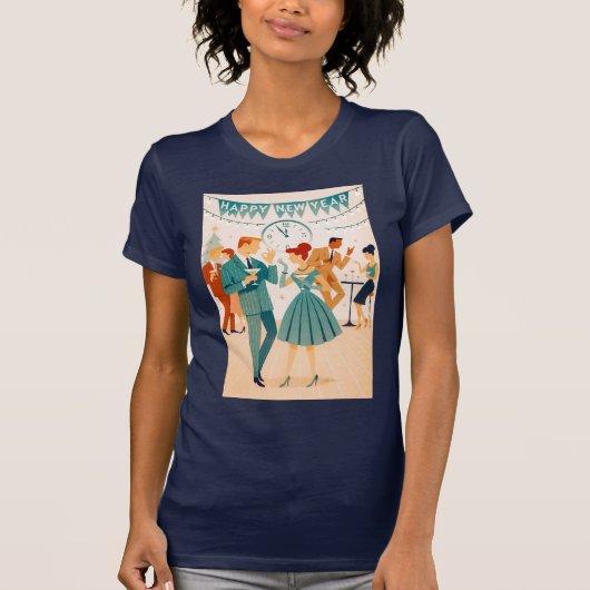 Mid Century Happy New Year The Martini Dance T-shirt (Voorkant)