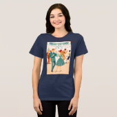 Mid Century Happy New Year The Martini Dance Tri-Blend Shirt (Voorkant volledig)