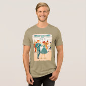 Mid Century Happy New Year The Martini Dance Tri-Blend Shirt (Voorkant volledig)
