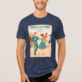 Mid Century Happy New Year The Martini Dance Tri-Blend Shirt (Voorkant)