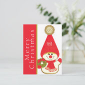 Mid Century Happy Snow Gnome Custom Christmas Feestdagenkaart (Staand voorkant)