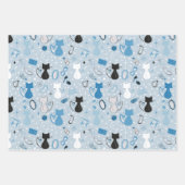 Mid Century Heart Cats Inpakpapier Vel (Voorkant 2)
