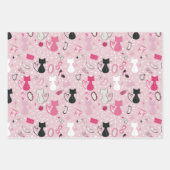 Mid Century Heart Cats Inpakpapier Vel (Voorkant)