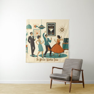 Mid Century Het Is Tijd Voor Een Atomair Martini C Wandkleed