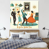 Mid Century Het Is Tijd Voor Een Atomische Martini Canvas Afdruk (Insitu (Slaapkamer))