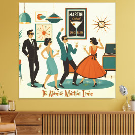 Mid Century Het Is Tijd Voor Een Atomische Martini Canvas Afdruk
