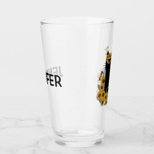 Mid Century hippie zwarte kat Glas (Rechts)